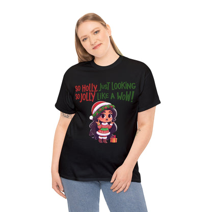 Christmas Unisex Heavy Cotton Tee - Just Looking Like a WOW