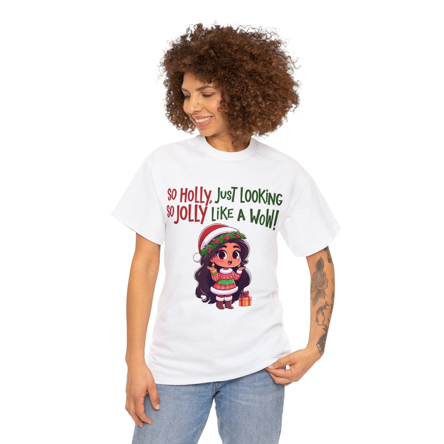 Christmas Unisex Heavy Cotton Tee - Just Looking Like a WOW