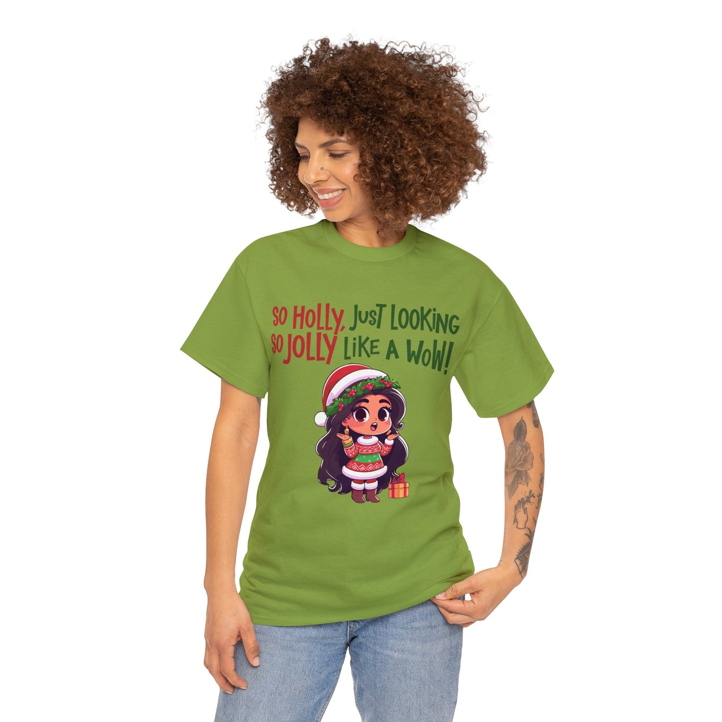 Christmas Unisex Heavy Cotton Tee - Just Looking Like a WOW