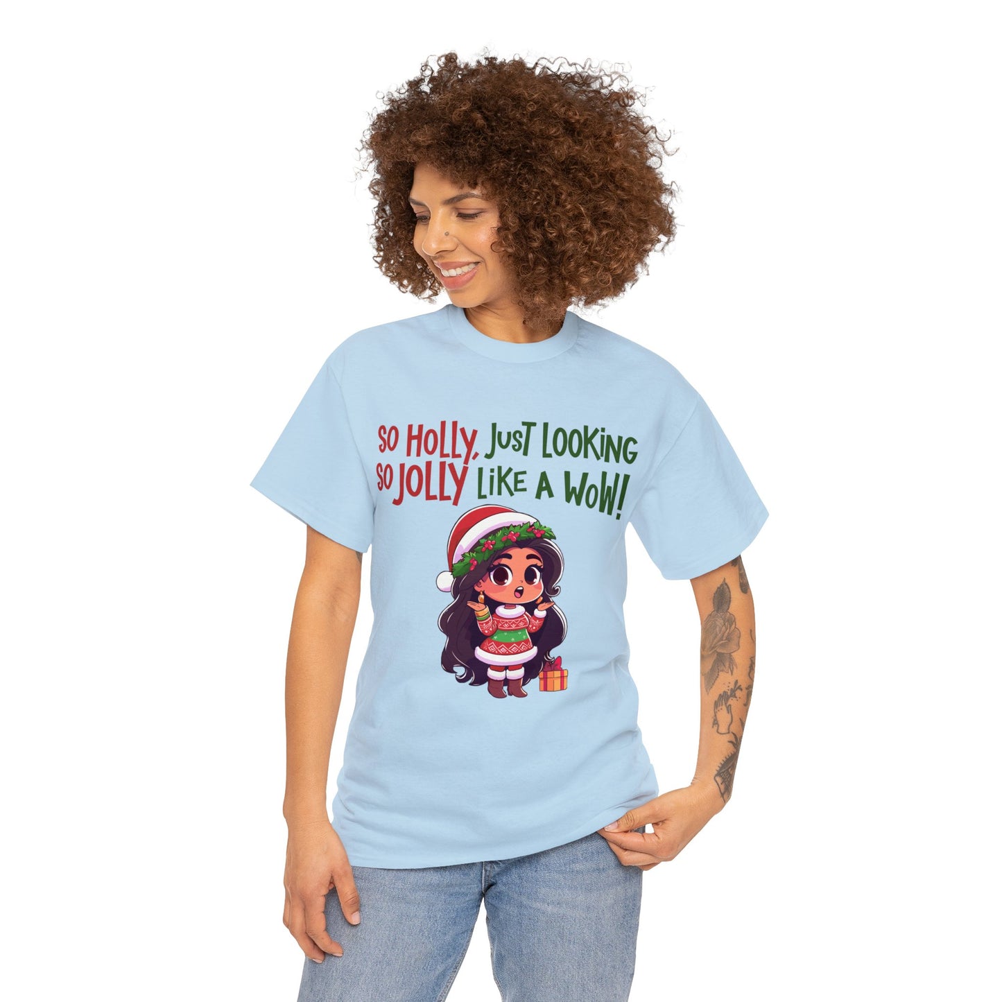 Christmas Unisex Heavy Cotton Tee - Just Looking Like a WOW