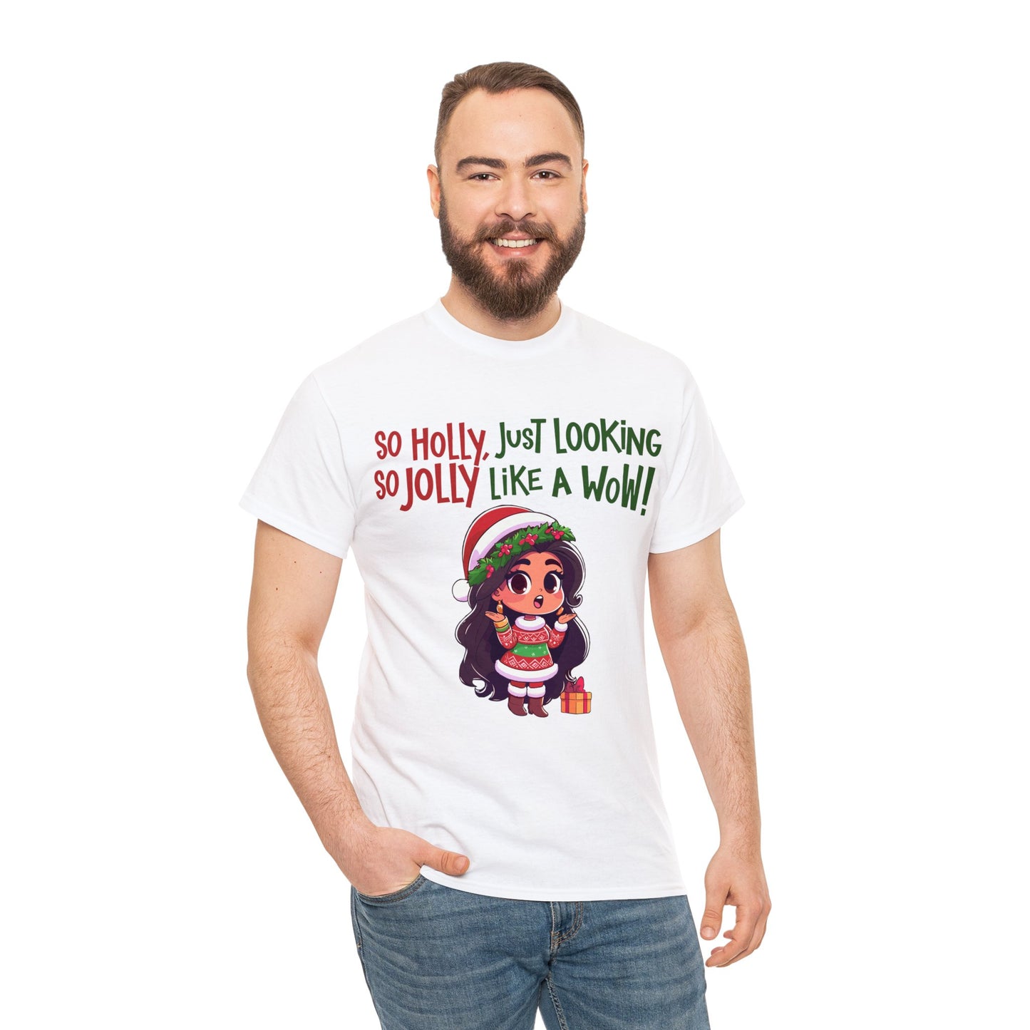 Christmas Unisex Heavy Cotton Tee - Just Looking Like a WOW