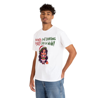 Christmas Unisex Heavy Cotton Tee - Just Looking Like a WOW