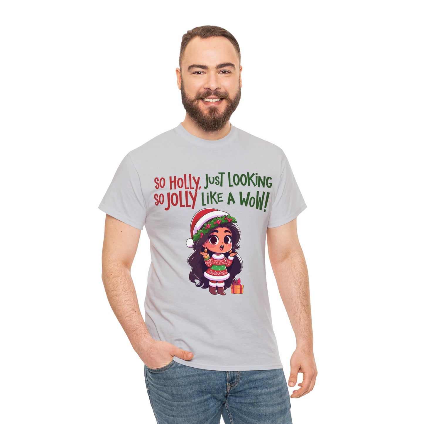 Christmas Unisex Heavy Cotton Tee - Just Looking Like a WOW